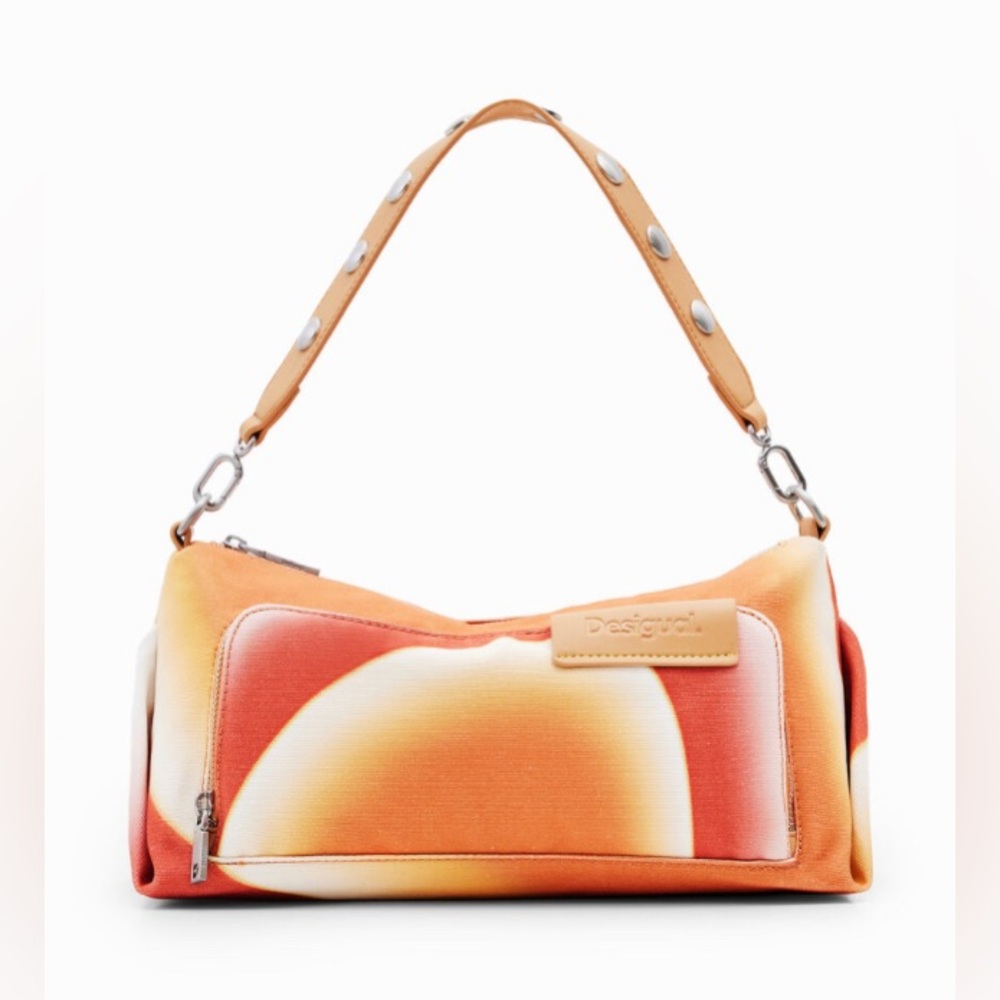 Desigual Canvas Orange Tie Dye Shoulder Bag